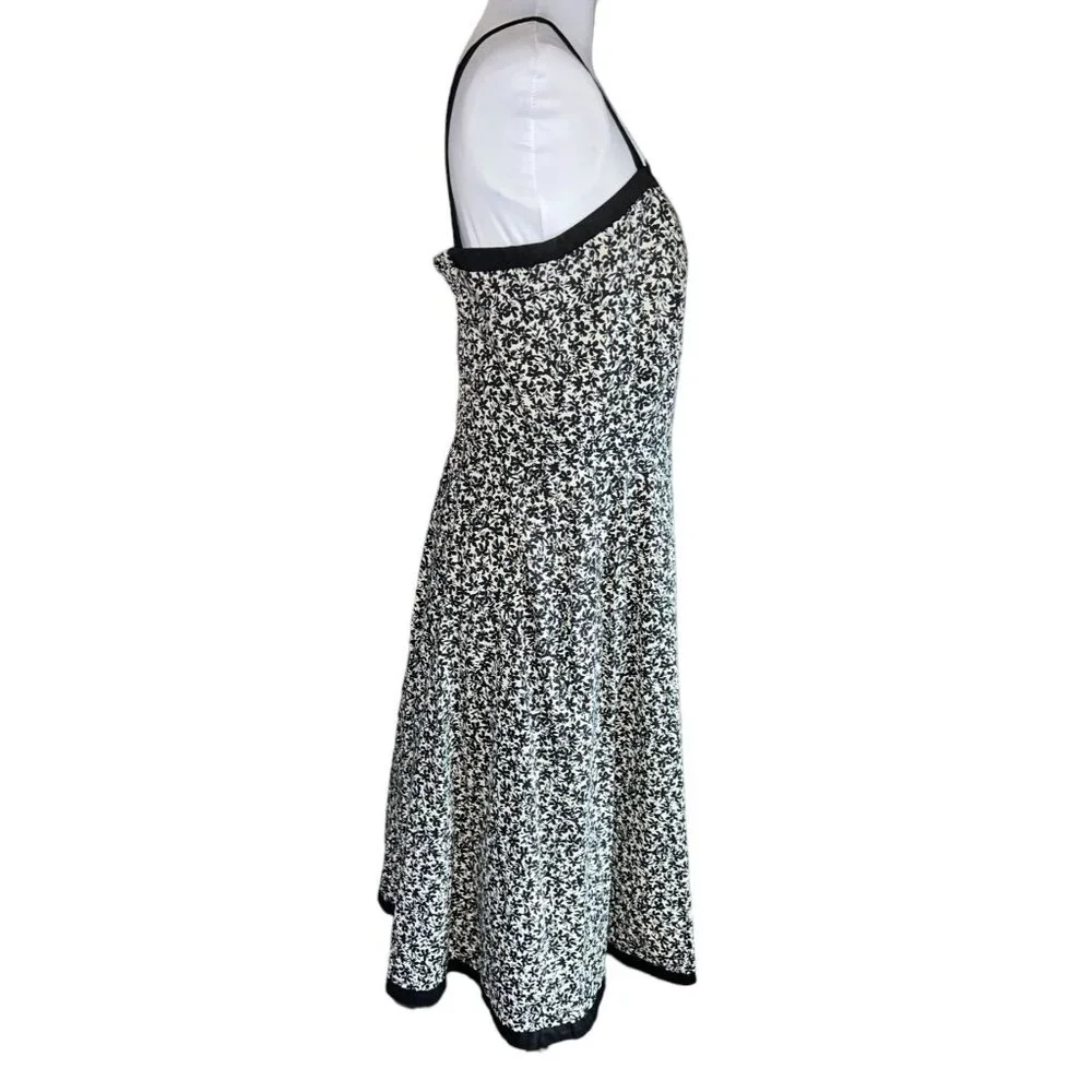 Black & White Floral Print Sleeveless Dress Size 6 By Dressbarn - Picture 7 of 8
